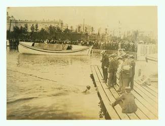 Olympische Spiele 1904 - Daniels vom New York Athletic Club gewinnt das 440-Yard-Schwimmen